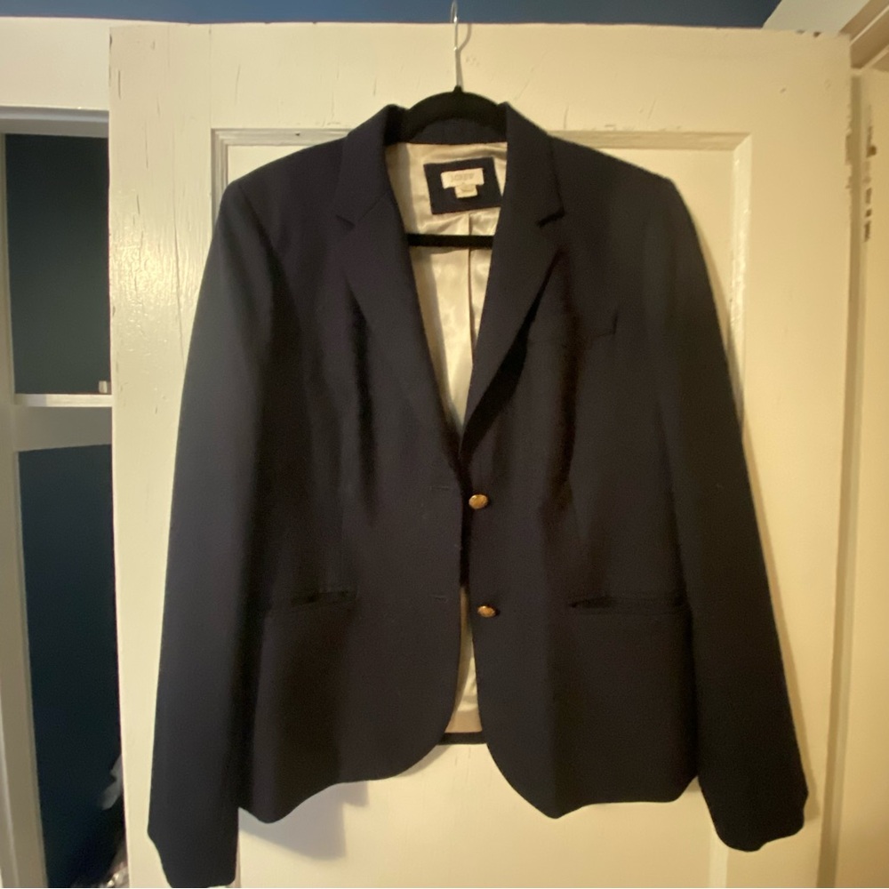 Navy J. Crew Wool Blazer